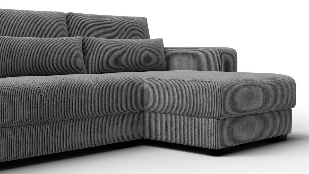 ECKSOFA OLI 4-Sitzer rechts, dunkelgrau - Dunkelgrau, Holz/Textil (295/172cm) - Wozimo