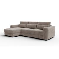 ECKSOFA OLI 4-Sitzer links, taupe - Taupe, Holz/Textil (295/172cm) - Wozimo