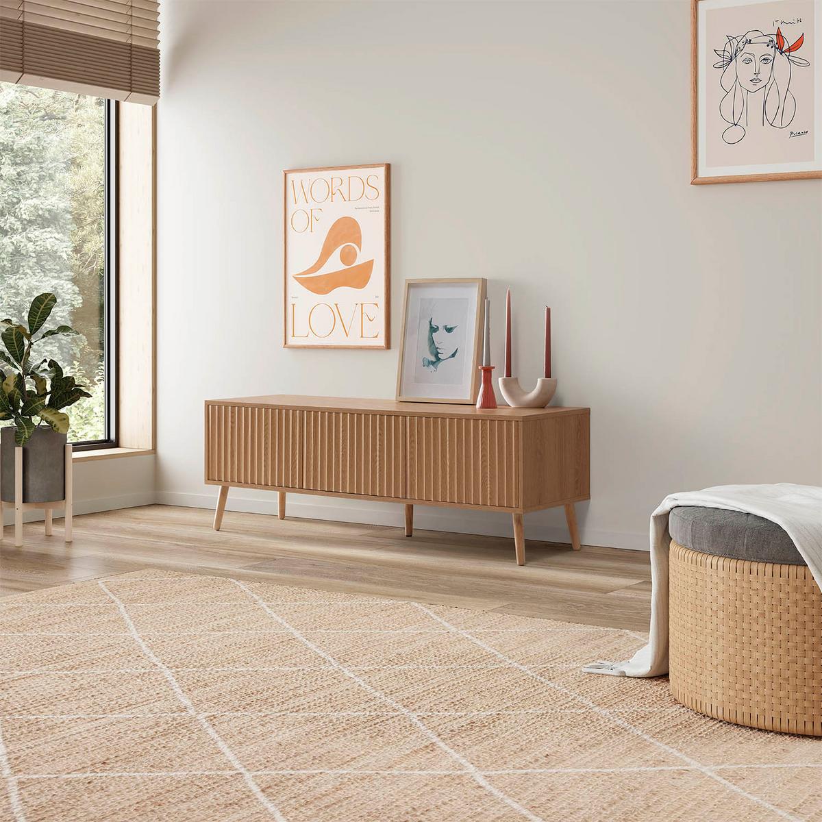 TV-ELEMENT Lluvia 3 Türen Eiche farbe - Honigeiche, Holzwerkstoff (130/45/40cm) - VS Venta-stock