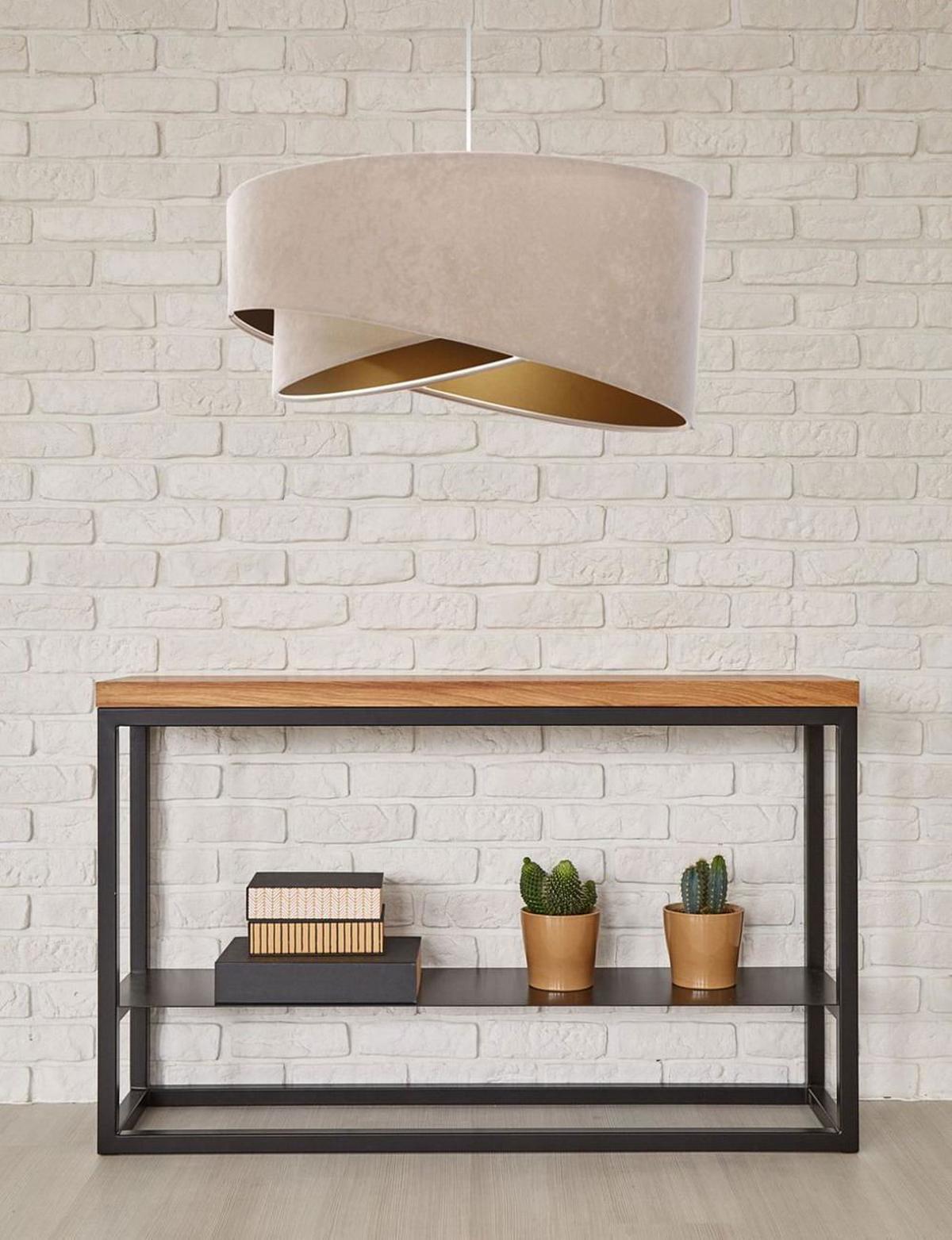 HÄNGELEUCHTE Gold 50/23 cm - Goldfarben, Kunststoff (50/1/23cm) - ONZENO