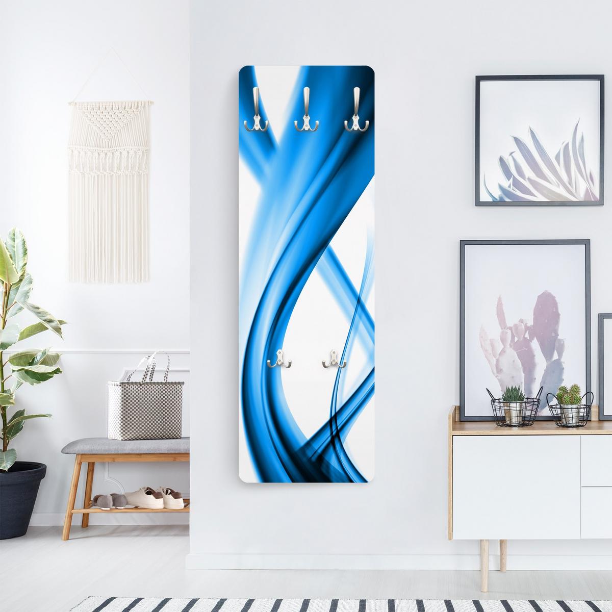 WANDGARDEROBE - Blue Element 34/105 cm - Blau, Holzwerkstoff (34/105/1.6cm) - Bilderwelten