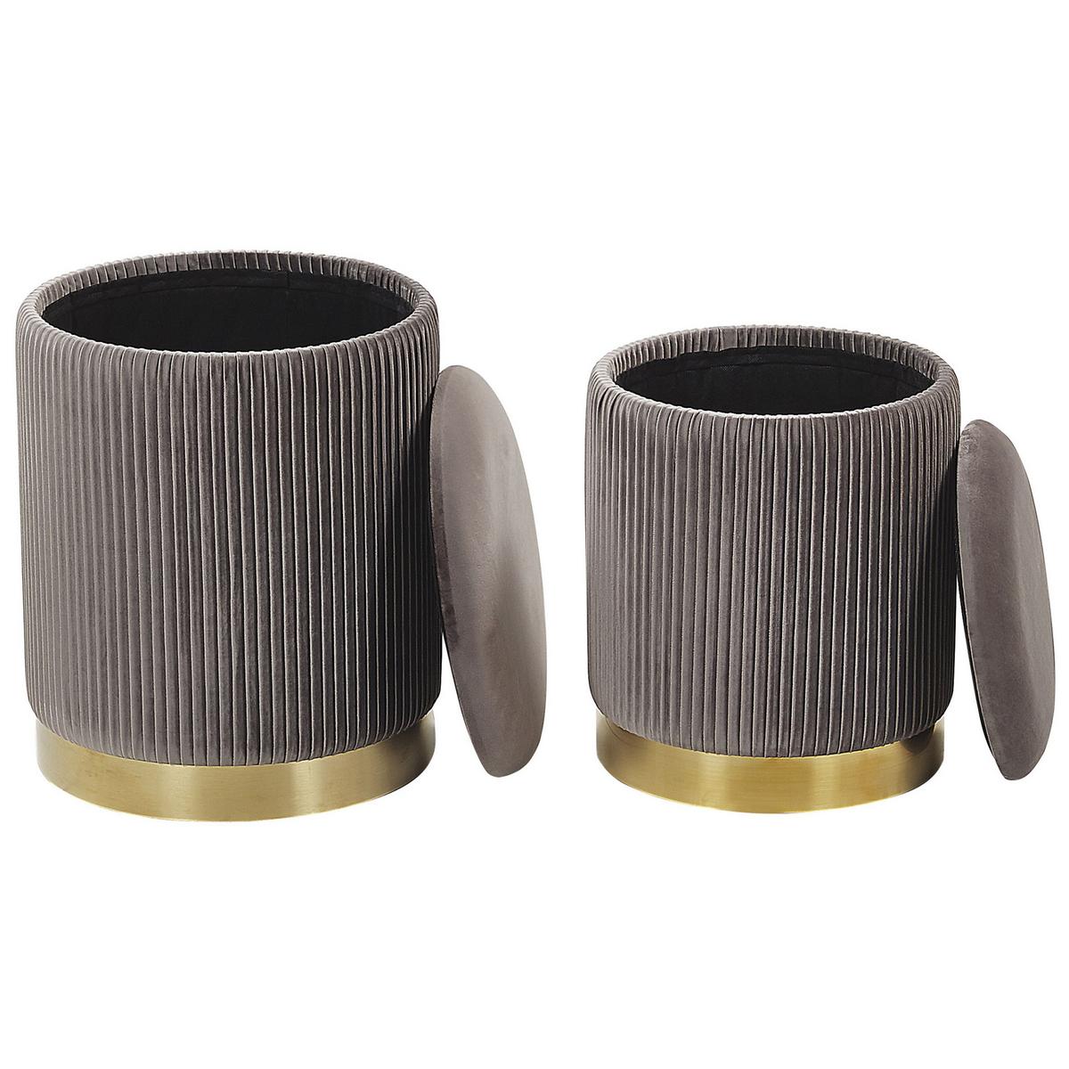 POUF Miramar 35-31/35-31/44-39 cm - Grau, Textil (35/39/35cm) - Beliani