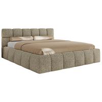 POLSTERBETT NIRA CLASSIC 140/200 - Dunkelbeige Strukture - Multipocket-Matratze - Taupe, Textil (140/200cm) - MKS