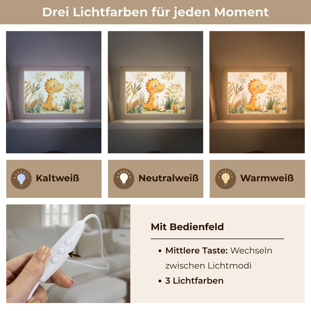 WANDLEUCHTE Dino - Fußball - Orange 20x15 cm - Beige, Holzwerkstoff (20/15/8cm) - OnlyWow