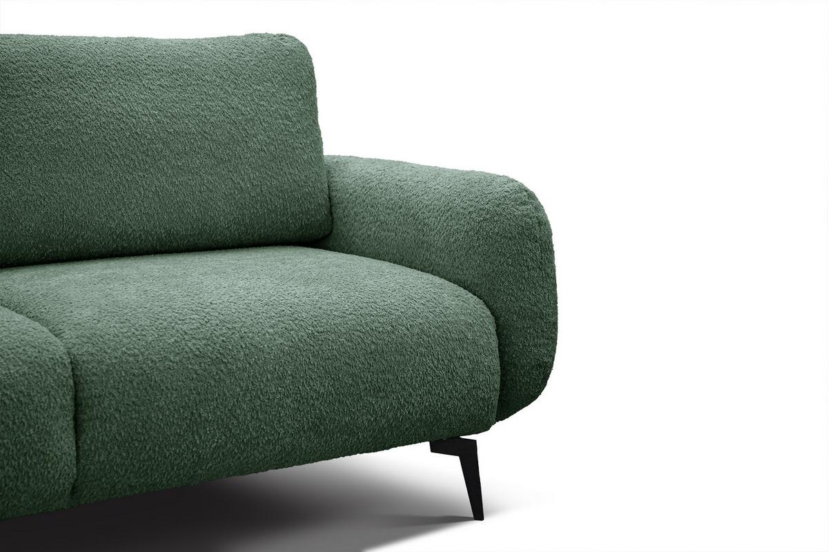 SOFA FEBE 3-Sitzer, olivgrün - Schwarz/Olivgrün, Holz/Textil (190/82/96cm) - Wozimo
