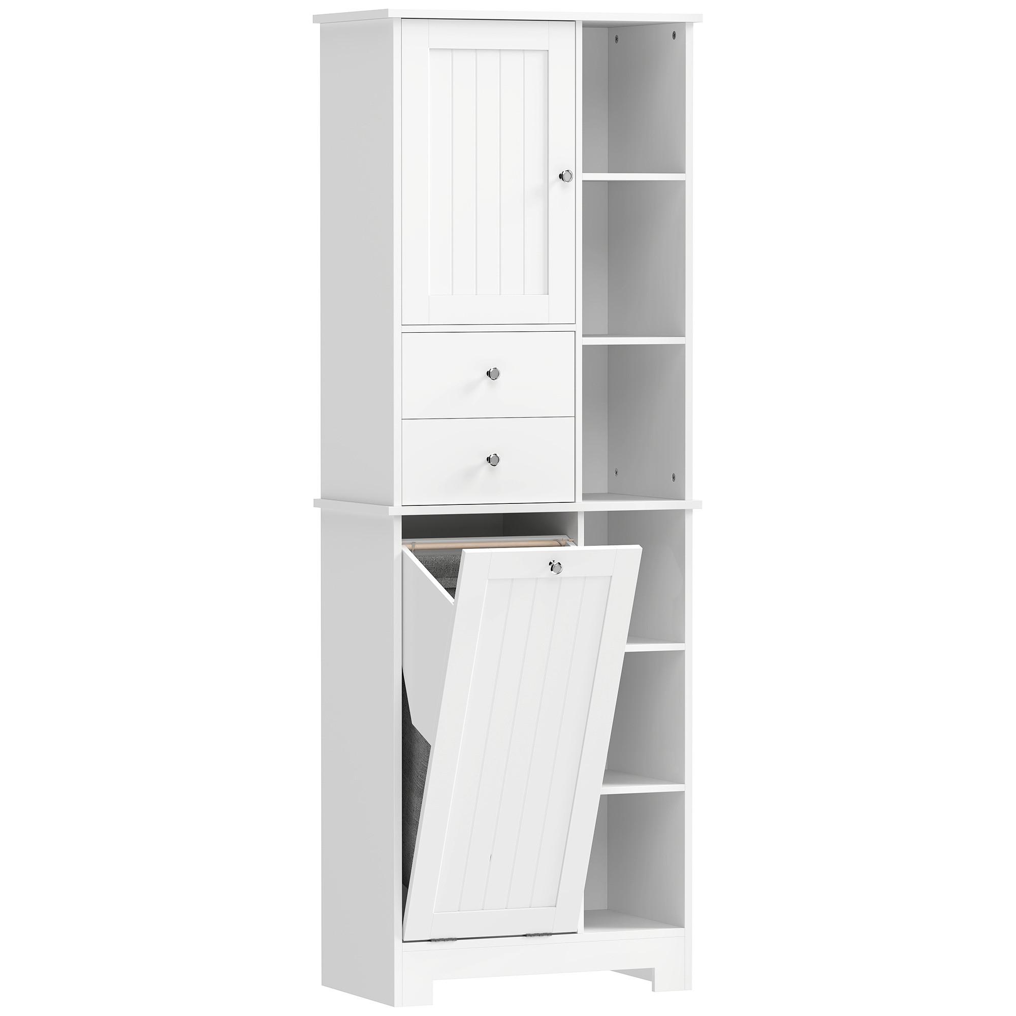 BADEZIMMERSCHRANK MDF Weiß - Weiß, Holzwerkstoff/Metall (28.8/171/60cm) - HOMCOM