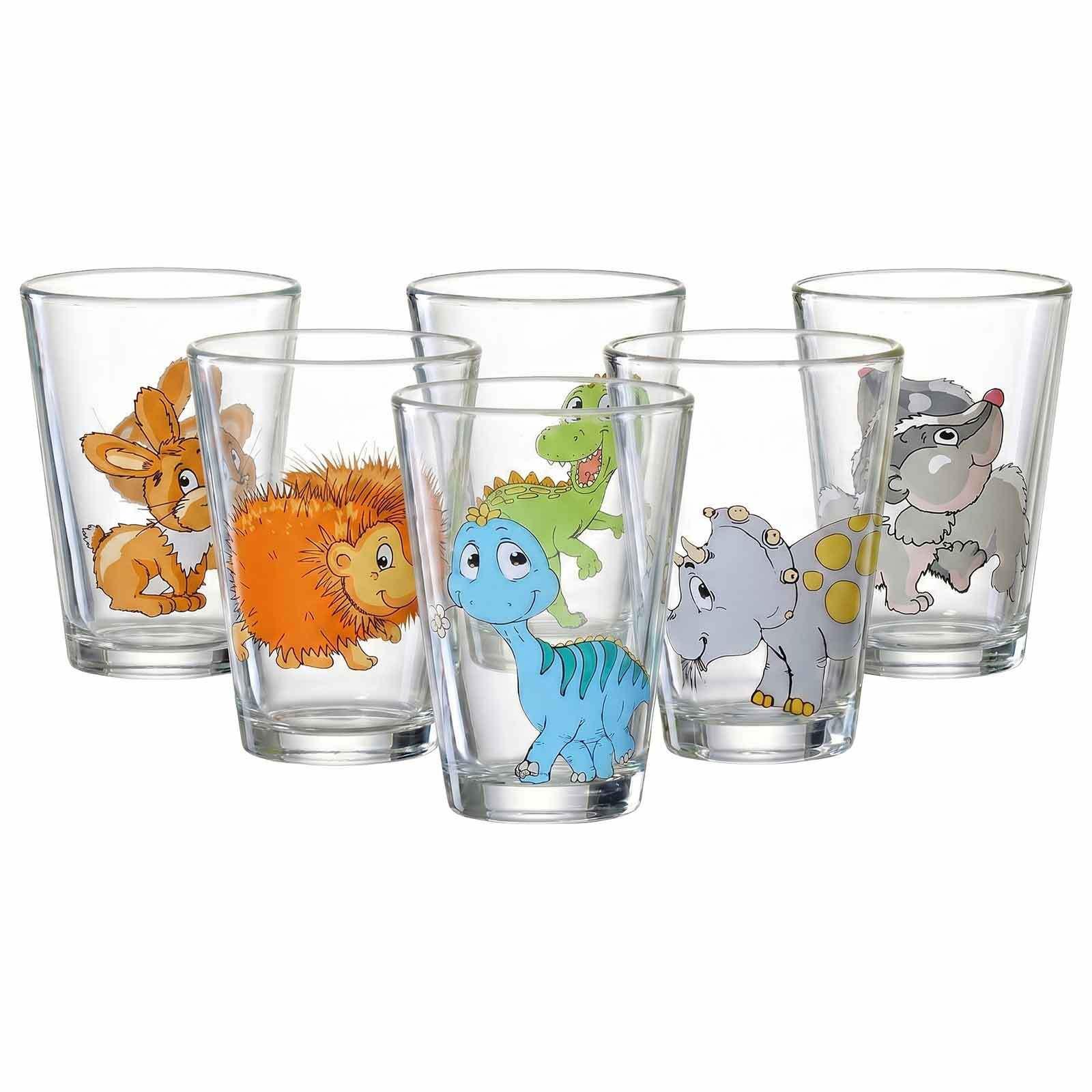 KINDERGLÄSER Dino und Waldtiere bunt 200 ml 6-tlg. - Multicolor, Glas (0.2L) - Ritzenhoff Breker