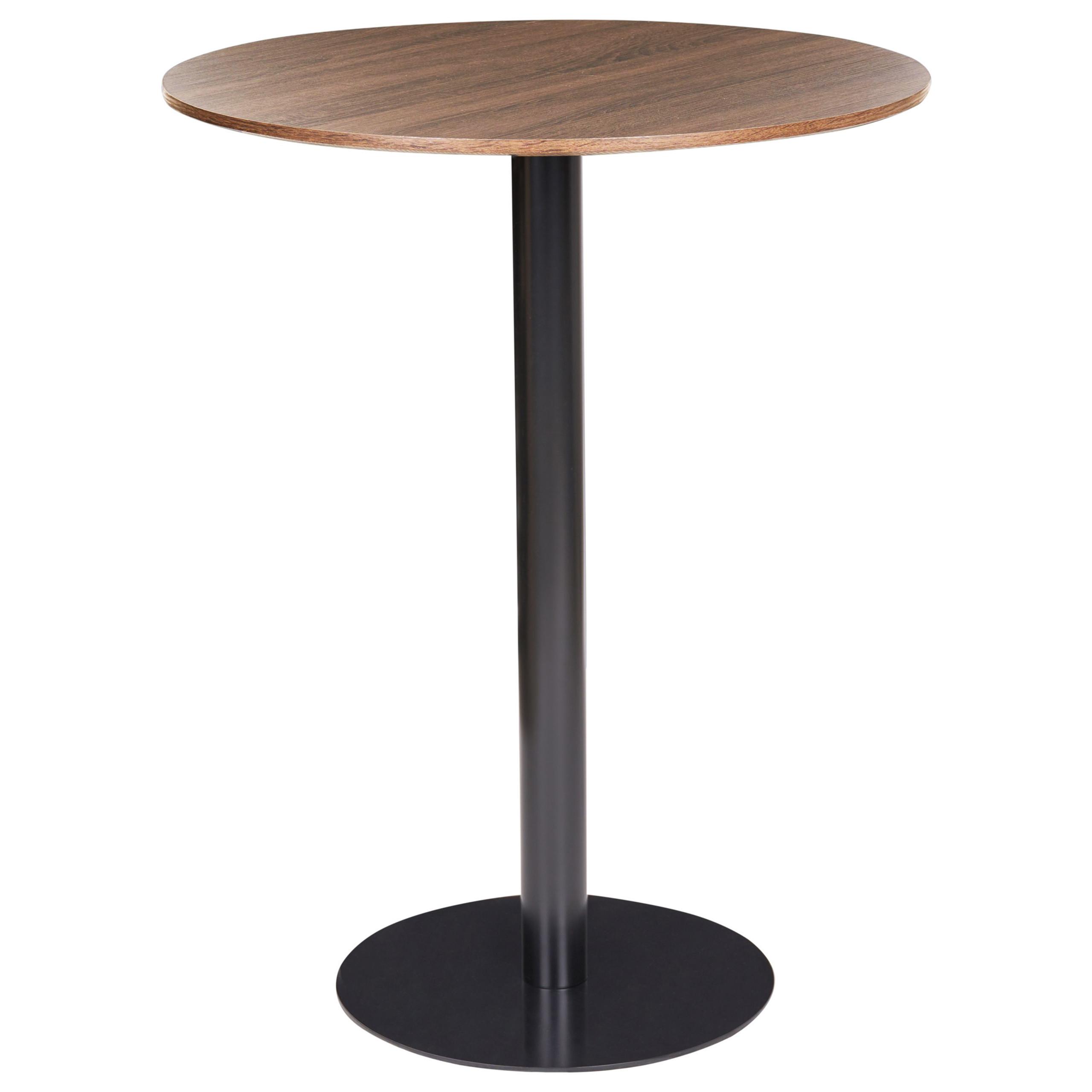 STEHTISCH Schwarz/Dunkelbraun 80/80 cm Morella - Dunkelbraun, Holzwerkstoff (80/80/103cm) - Beliani
