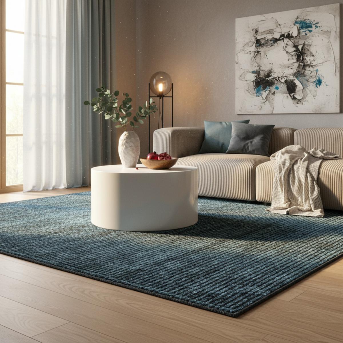 TEPPICH aus Baumwolle Waschbar KOFEL in Blau, einfarbig, 80 x 150 cm - Blau, Textil (150/80cm) - KADIMA DESIGN