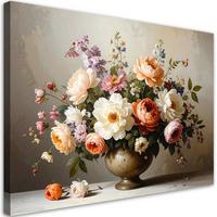 LEINWANDBILD Blumen 60x40cm - Beige, Textil (60/40cm) - Feeby