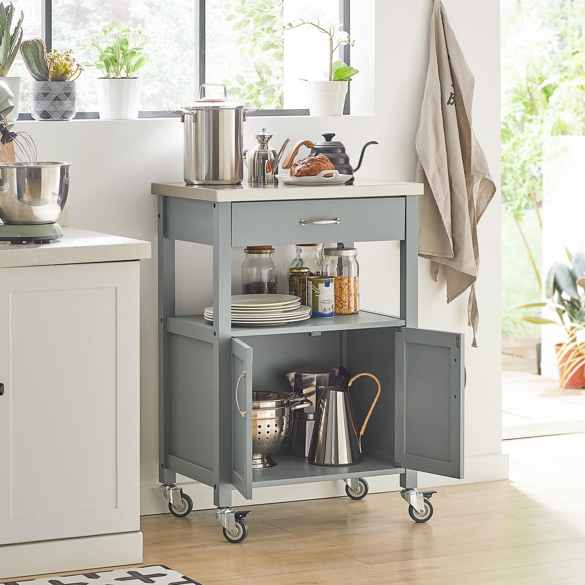KÜCHENWAGEN Grau - Grau, Holzwerkstoff (60/90/45cm) - SoBuy