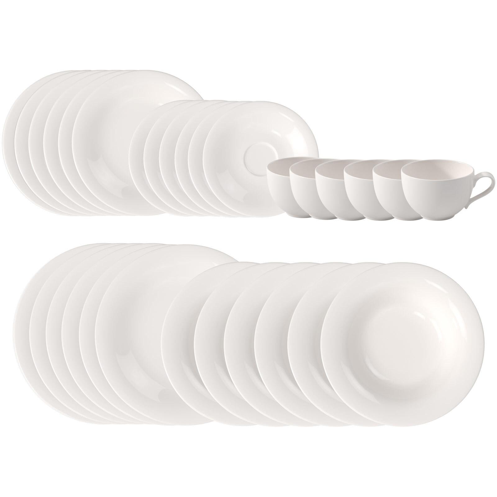 TELLER-SET Essential weiß 30-tlg. - Weiß, Keramik (26.5/40/33cm) - like.Villeroy & Boch