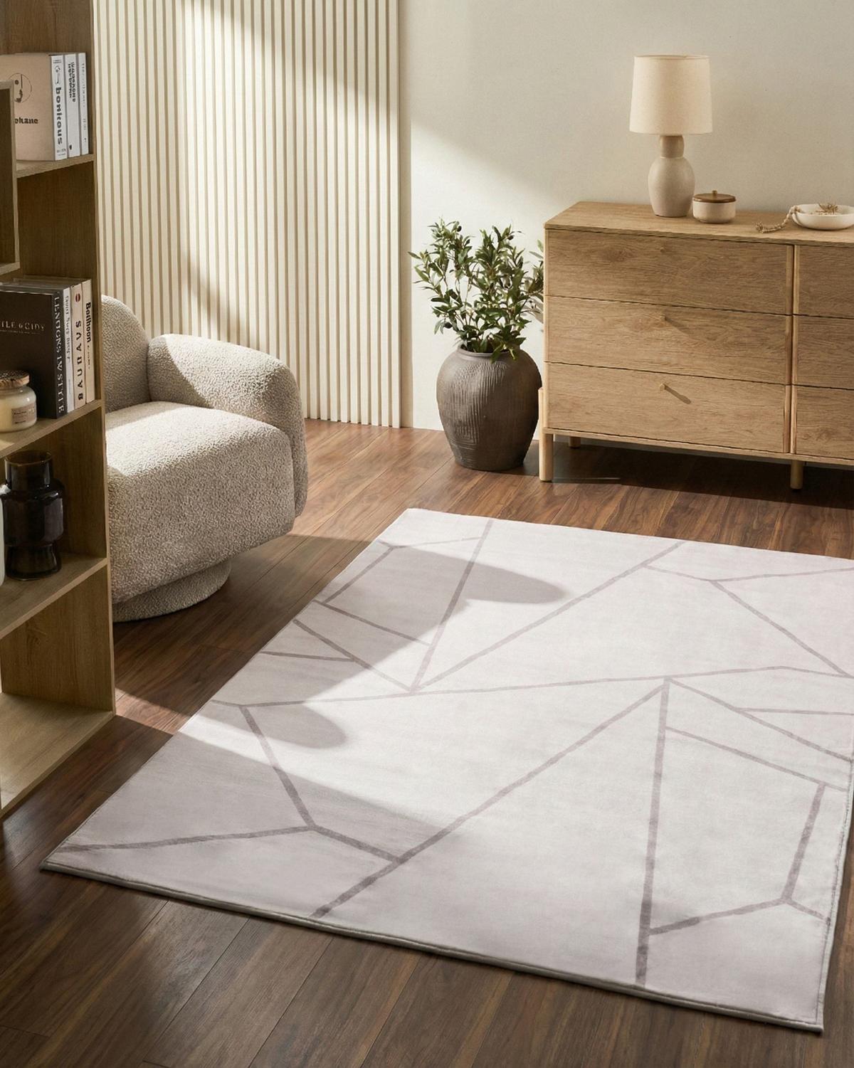 TEPPICH Hellbeige 140/200 cm Posof - Beige, Textil (140/200cm) - Beliani