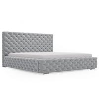 POLSTERBETT Astra 200x200 Grau - Naturfarben/Grau, Holz/Kunststoff (200/200cm) - Graingold