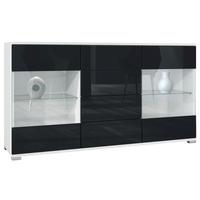 SIDEBOARD Bari Schwarz Hochglanz - Schwarz Hochglanz, Holzwerkstoff (138.5/75.5/35cm) - Vladon