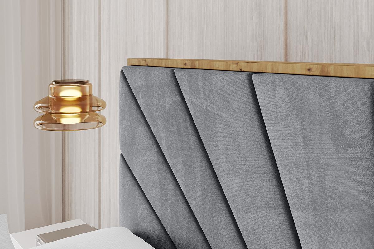 POLSTERBETT mit Bettkasten, Fußteil und Lattenrost, Boxbett mit Matratze H3/H4 - ENZO6-Z 120x200 Grau - Grau, Holzwerkstoff/Textil (120/200cm) - ALTDECOR