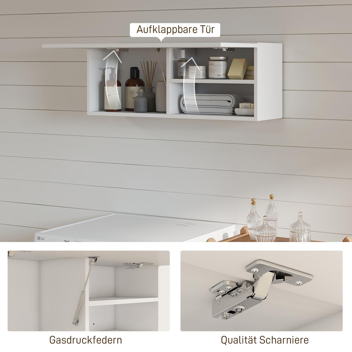 WANDSCHRANK Spanplatte Weiß - Weiß, Holzwerkstoff (25/30/80cm) - HOMCOM