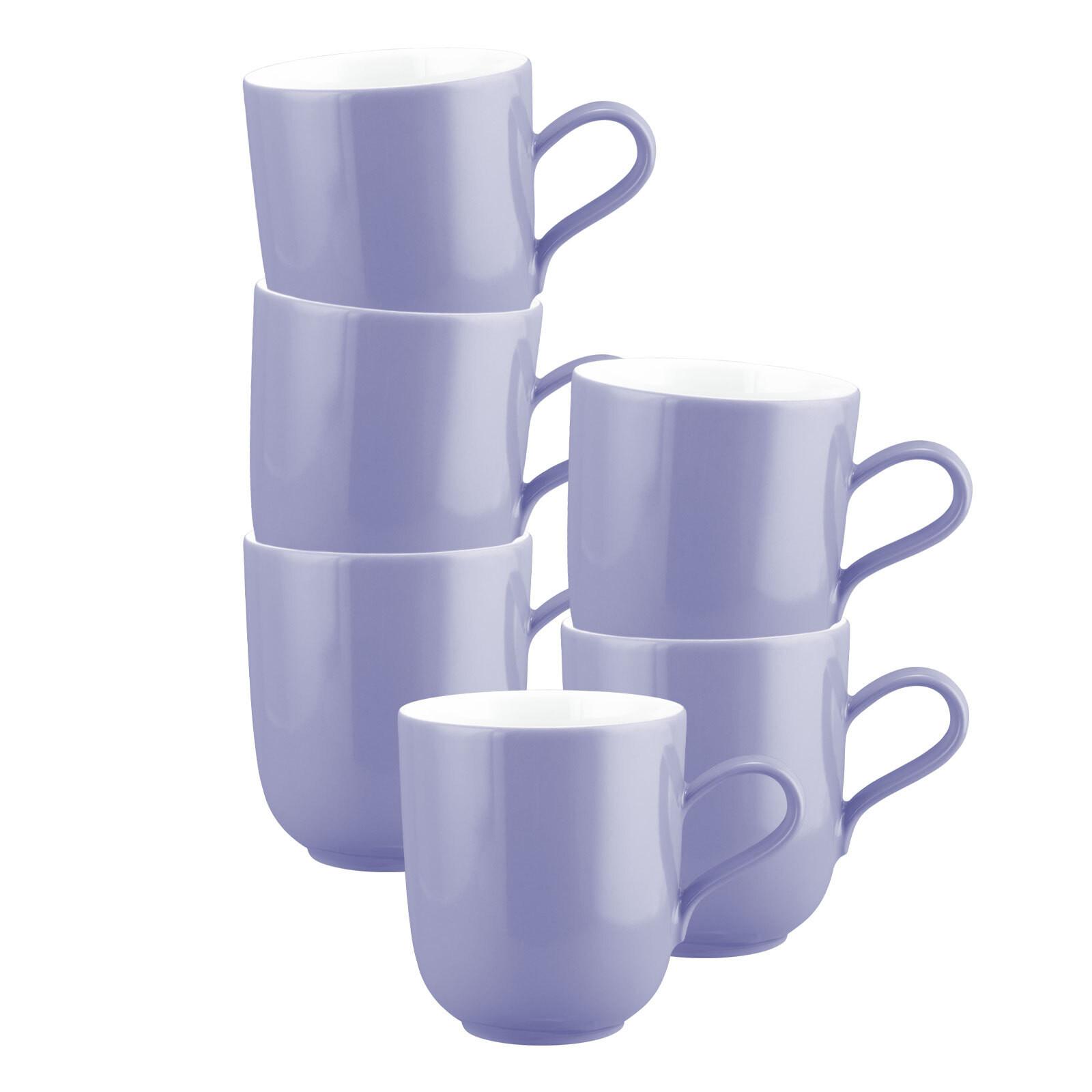 HENKELBECHER Liberty Pure Colors Grape Purple 400 ml 6er Set - Lila, Keramik (0.4L) - Seltmann Weiden