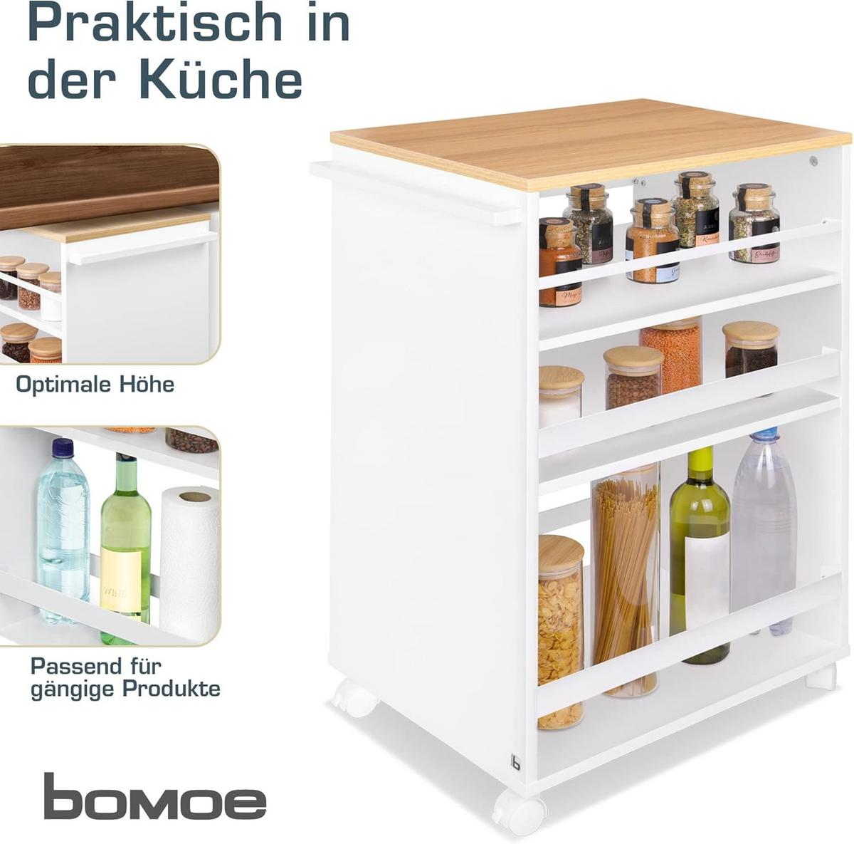 UNIVERSALWAGEN Bengt Weiß-Eiche - Multicolor/Weiß, Naturmaterialien/Holz (38/79/50cm) - BoMoe