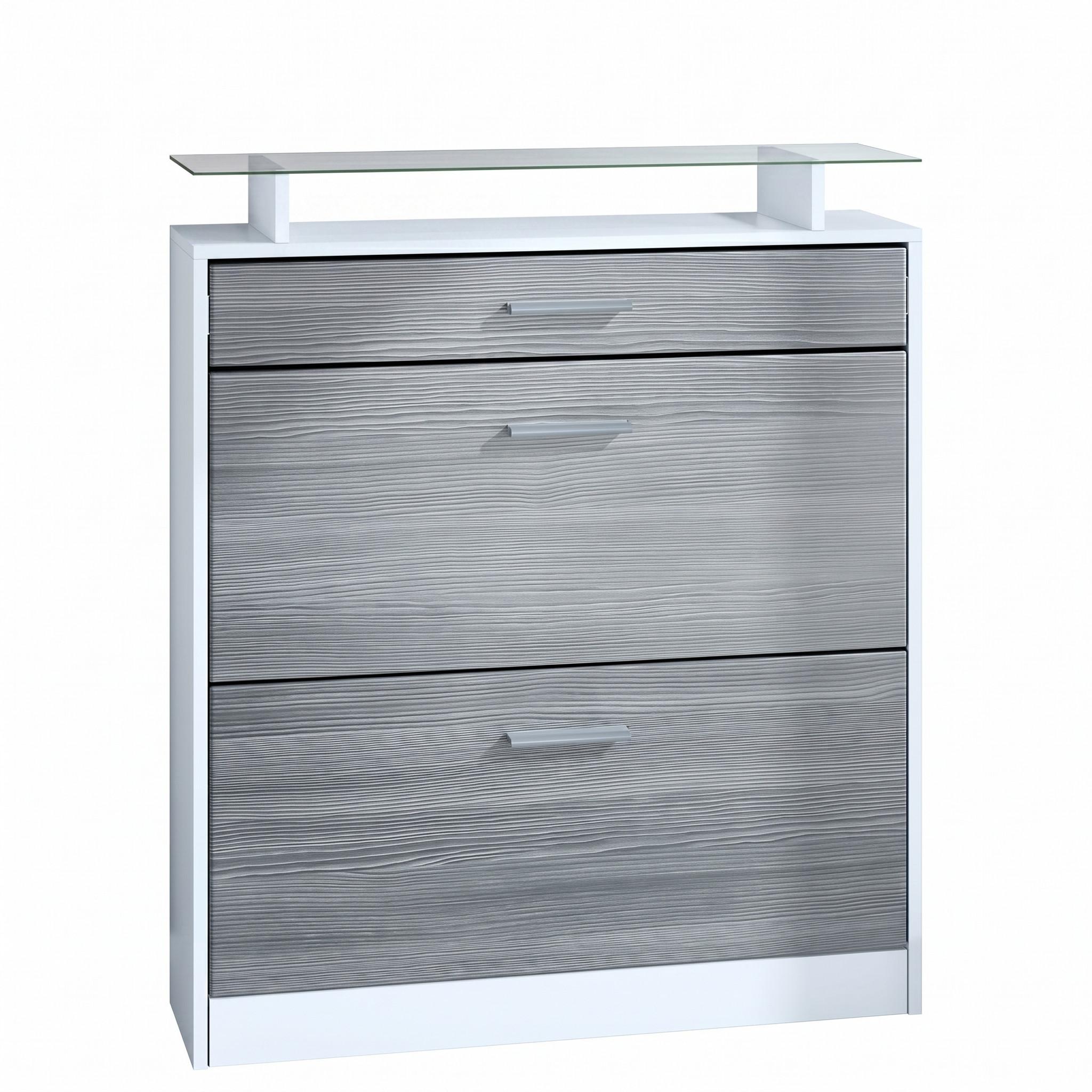 SCHUHSCHRANK Loret Front in Avola-Anthrazit - Anthrazit, Holzwerkstoff (89/104/23cm) - Vladon