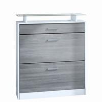 SCHUHSCHRANK Loret Front in Avola-Anthrazit - Anthrazit, Holzwerkstoff (89/104/23cm) - Vladon