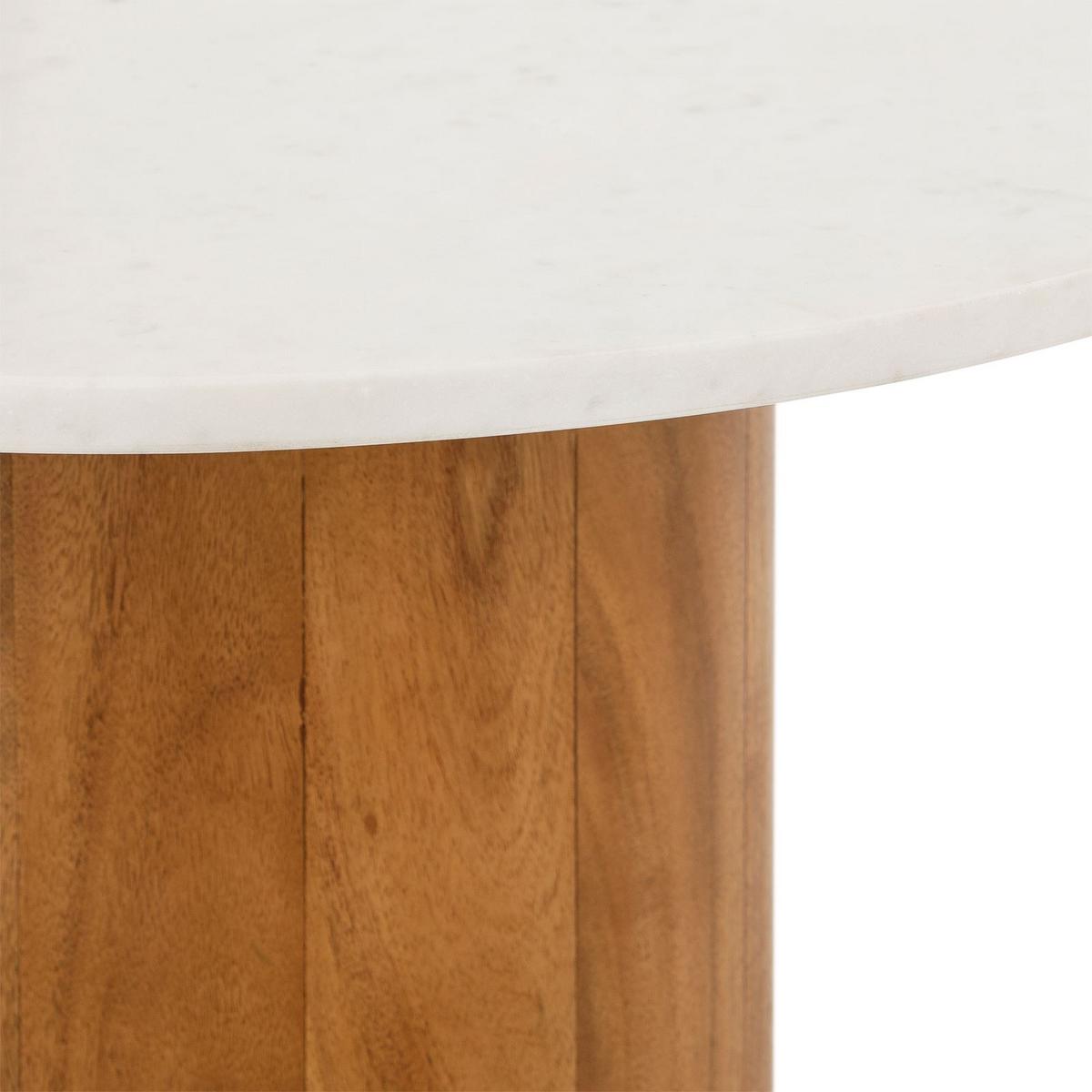 COUCHTISCH YAMUNA weiß/natur - Weiß/Naturfarben, Holz/Naturmaterialen (60/60/42cm) - IDIMEX