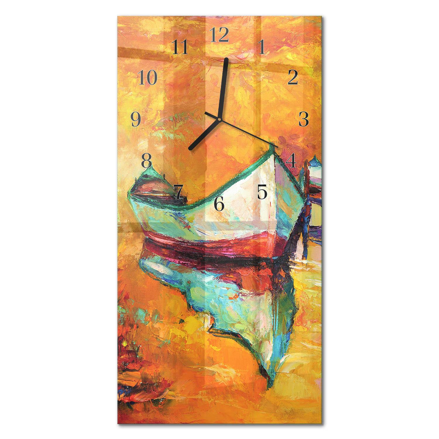 WANDUHR aus Glas 30x60 cm - Łódź - Multicolor, Glas (30/60/0.4cm) - TULUP