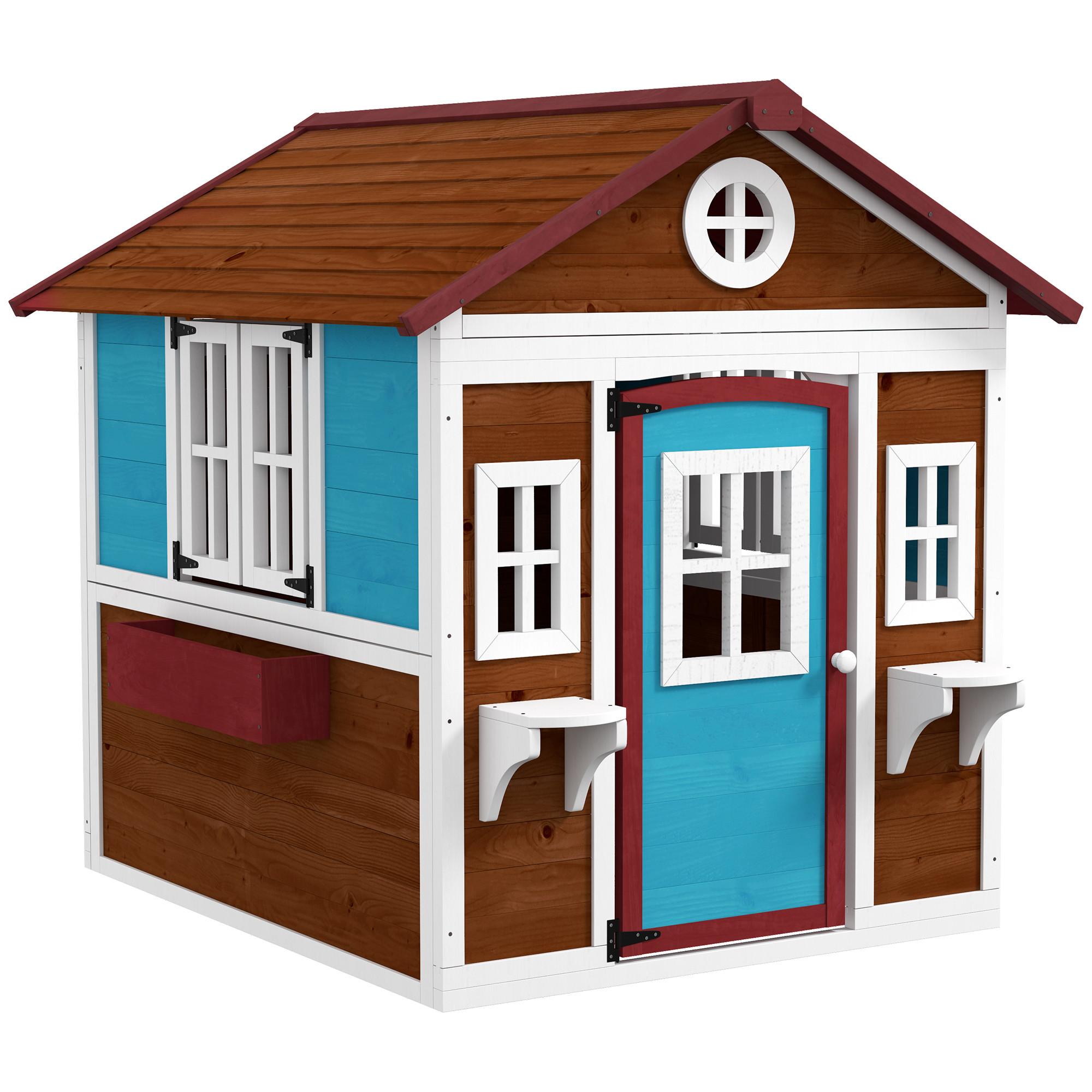 KINDERSPIELHAUS, Mehrfarbig, Tannenholz - Multicolor, Holz (114/135/126.4cm) - Outsunny