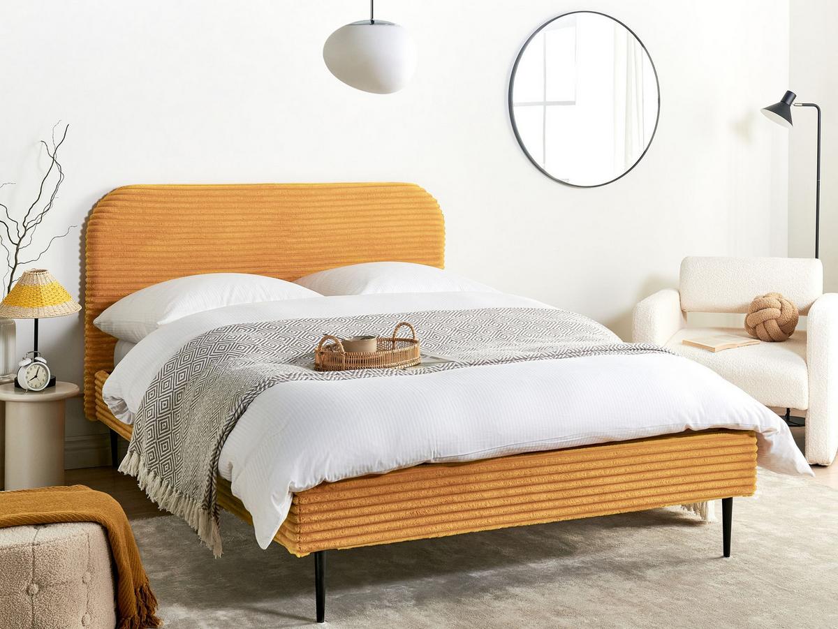 POLSTERBETT mit Lattenrost 140x200 cm Orange Flayat - Orange, Textil (140/200cm) - Beliani