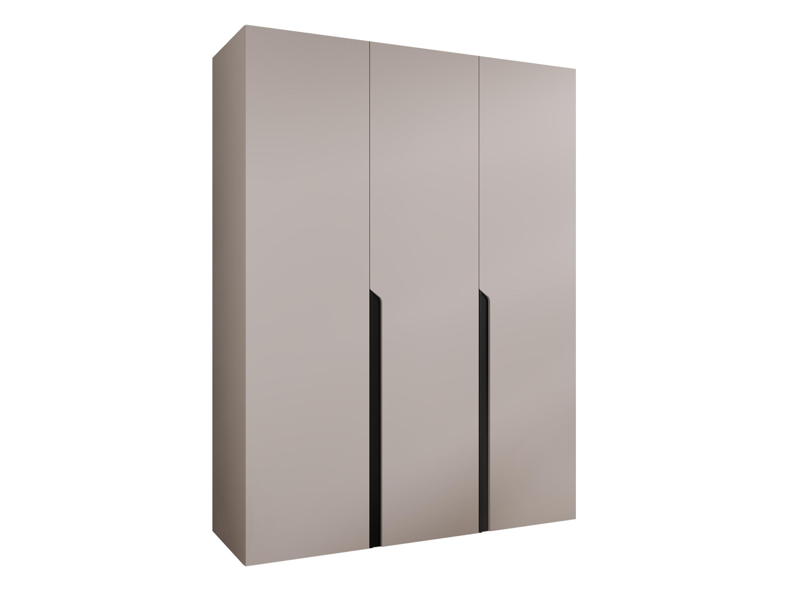 DREHTÜRENSCHRANK Mila I 150 - Kaschmir/Schwarz, Holzwerkstoff/Kunststoff (150/202/52cm) - MIRJAN24