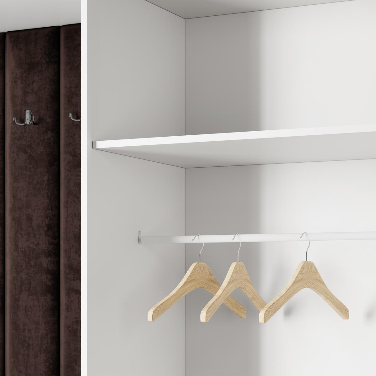 GARDEROBENSCHRANK REMA 180/240/60 cm Modern Garderobe-Set Eiche Wotan - Eiche Wotan/Schwarz, Holzwerkstoff (180/240/60cm) - MASSENO