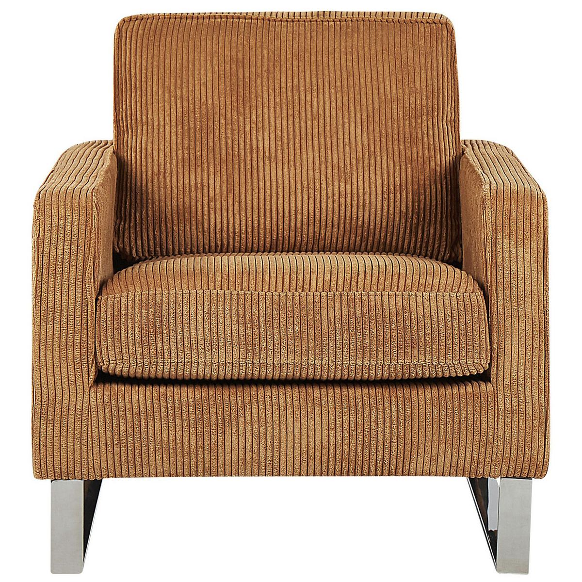 SESSEL Cord Braun Vind - Braun, Textil/Metall (76/82/82cm) - Beliani