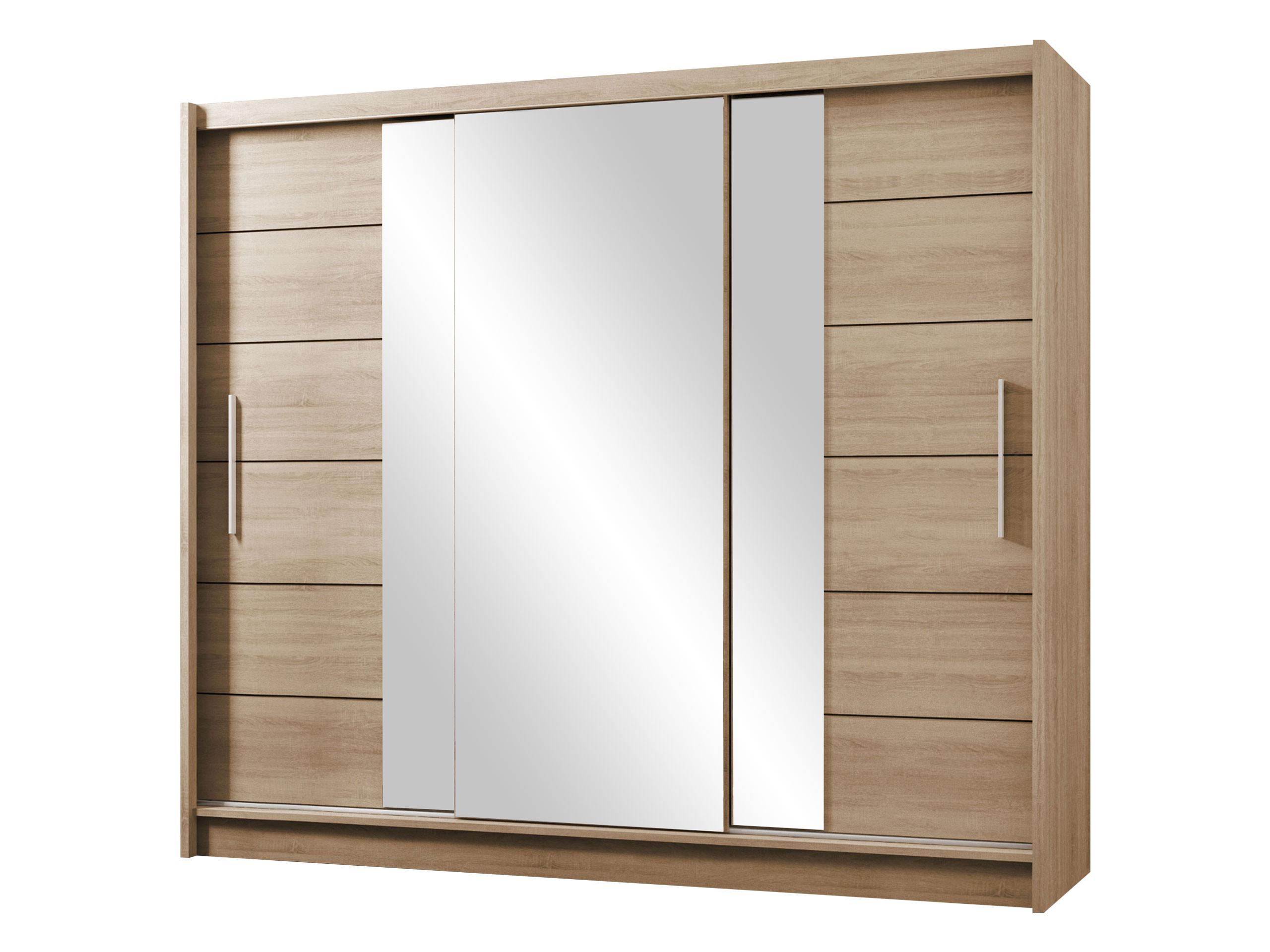 SCHIEBETÜRENSCHRANK Lizbona 250 II - Silberfarben/Sonoma Eiche, Holzwerkstoff/Kunststoff (250/215/61cm) - MIRJAN24