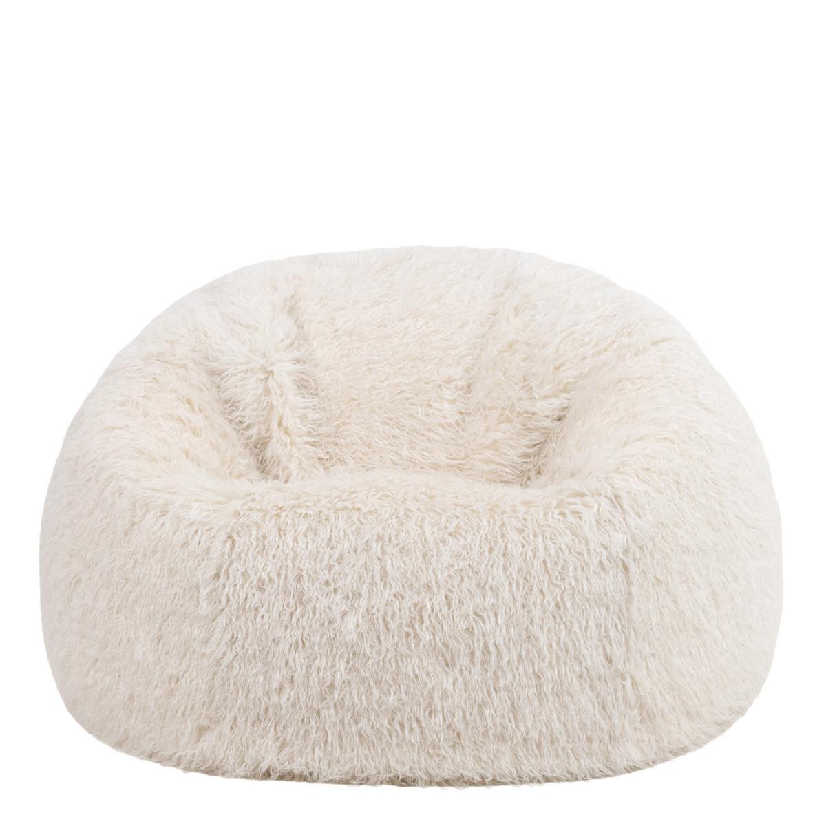 SITZSACK Mongolisch aus Kunstfell - Weiß, Kunststoff (85/50/85cm) - icon