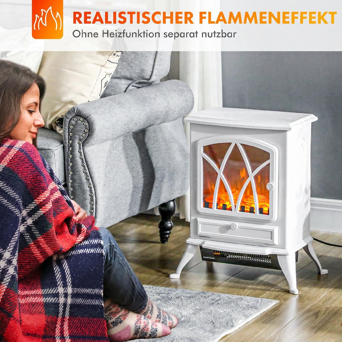 LED-ELEKTROKAMIN Metall Kunststoff Weiß - Weiß, Metall (28.5/54/45cm) - HOMCOM