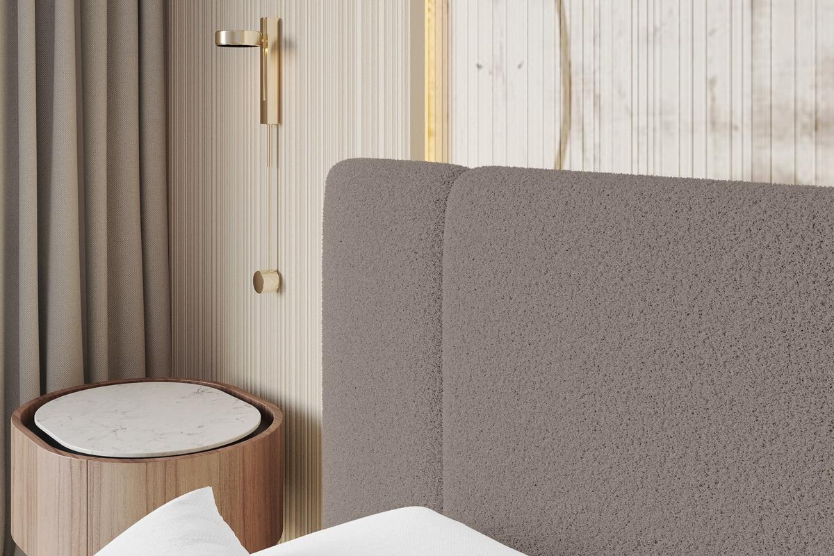 POLSTERBETT mit Bettkasten, Fußteil und Lattenrost, Bett mit Matratze H3/H4 - TEVO-Z 140x200 Braun - Braun, Holzwerkstoff/Textil (140/200cm) - ALTDECOR