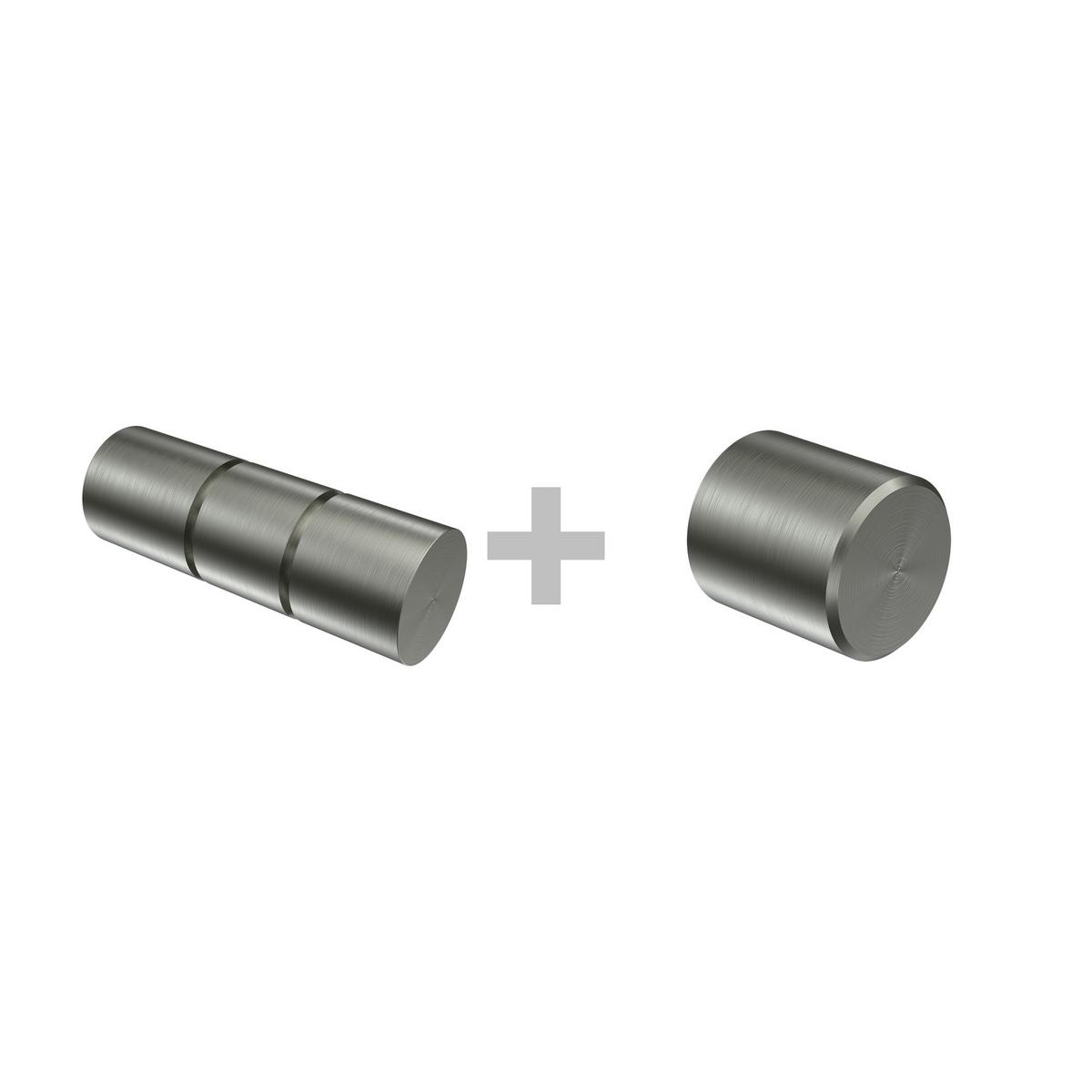 GARDINENSTANGE Platon Elanto 520 cm (geteilt in 4 x 130 cm), 2-läufig (ohne Ringe), 20 mm Ø Edelstahl-Optik - Edelstahlfarben, Metall (520cm) - INTERDECO