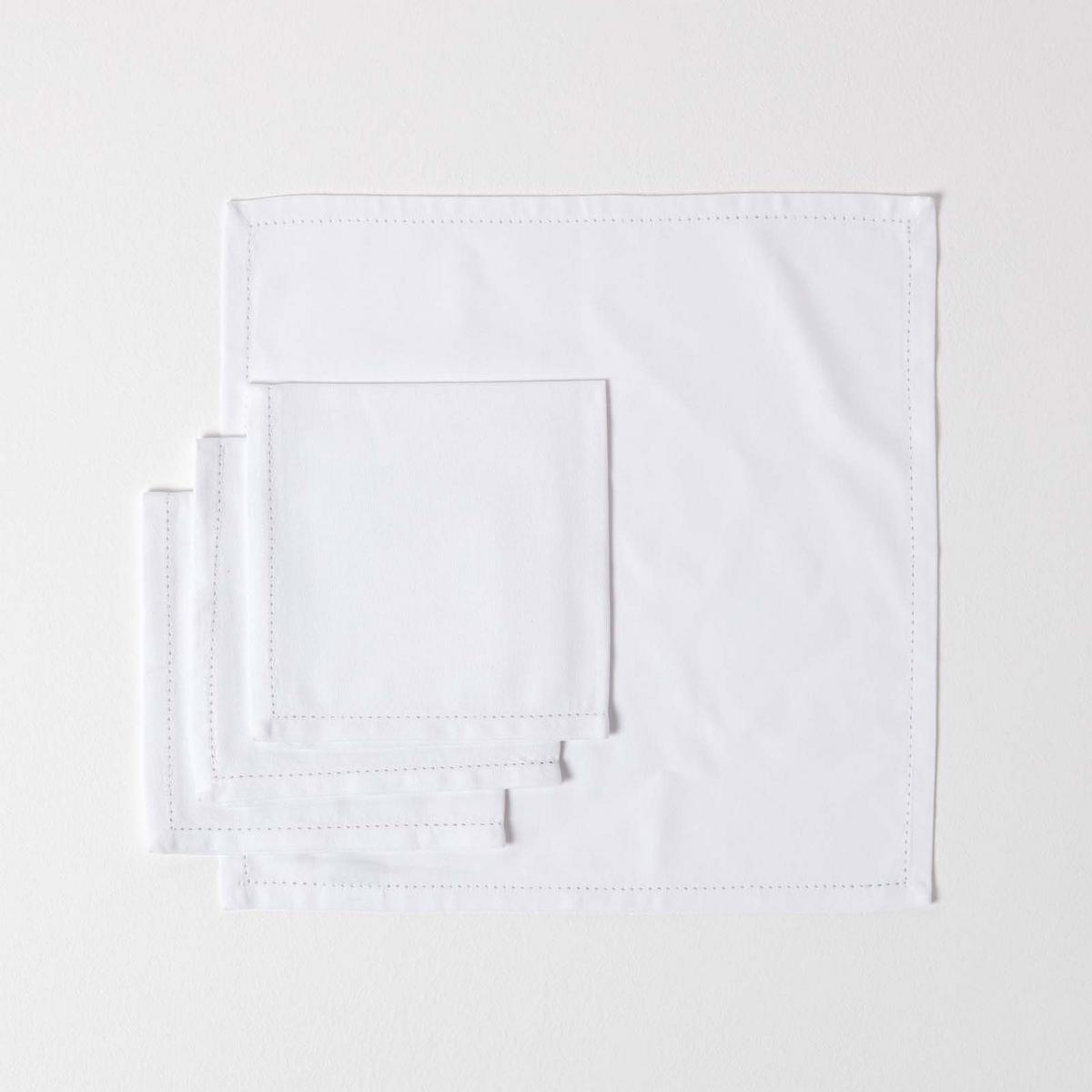 STOFFSERVIETTEN 4er-Set weiß 45/45 cm, 100% Baumwolle - Weiß, Textil (45/45cm) - Homescapes
