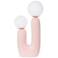 TISCHLAMPE Rosa Tulun - Pink/Weiß, Kunststoff (25/25/40cm) - Beliani
