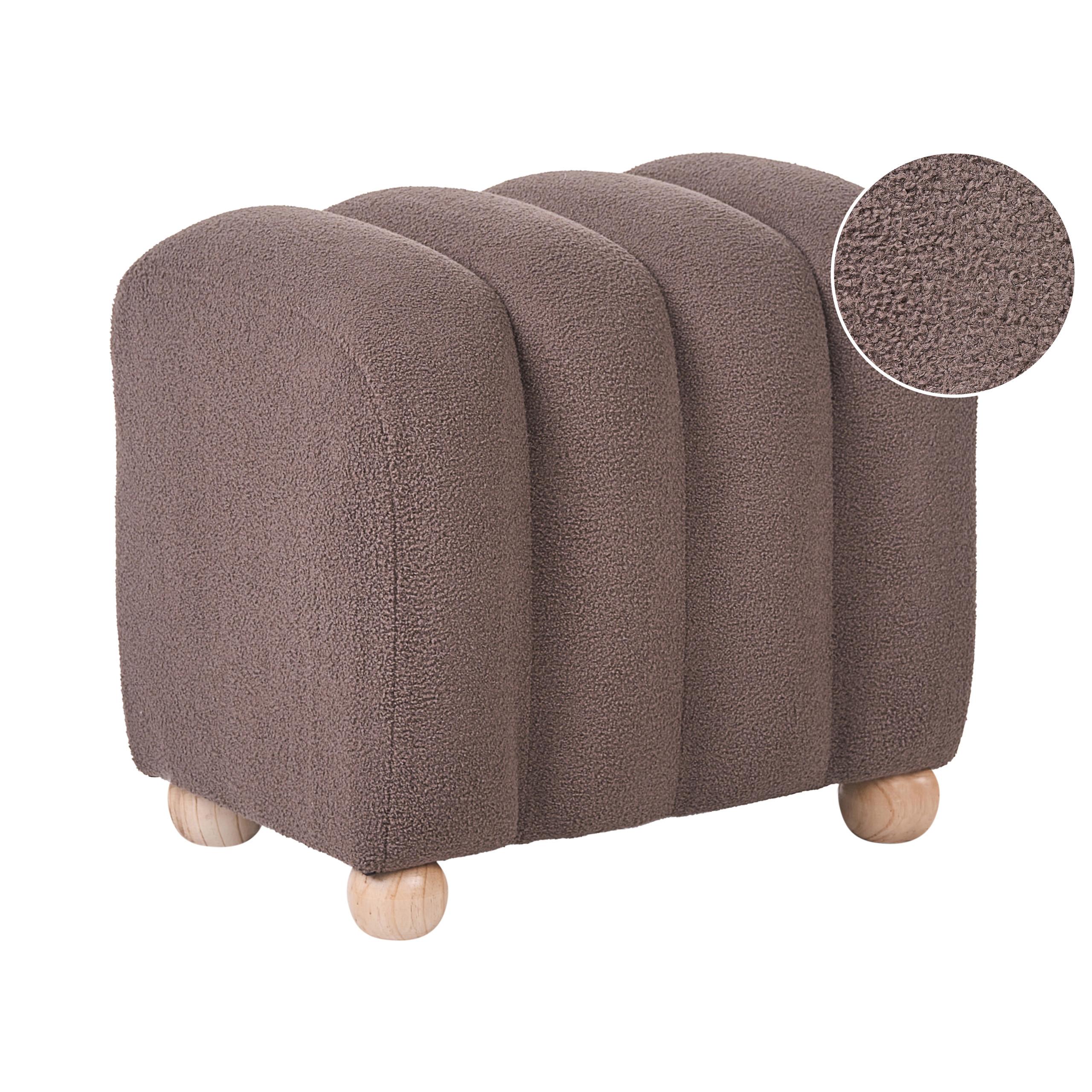 POUF Bouclé Braun Idyllwild - Braun, Textil (49/45/39cm) - Beliani