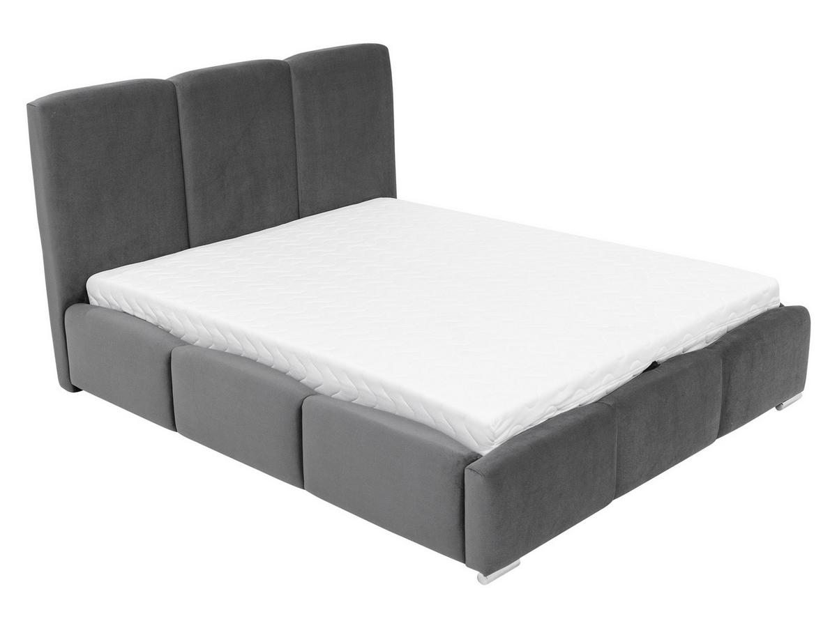 POLSTERBETT Olweria - Chromfarben/Grün, Holz/Textil (160/200cm) - MIRJAN24