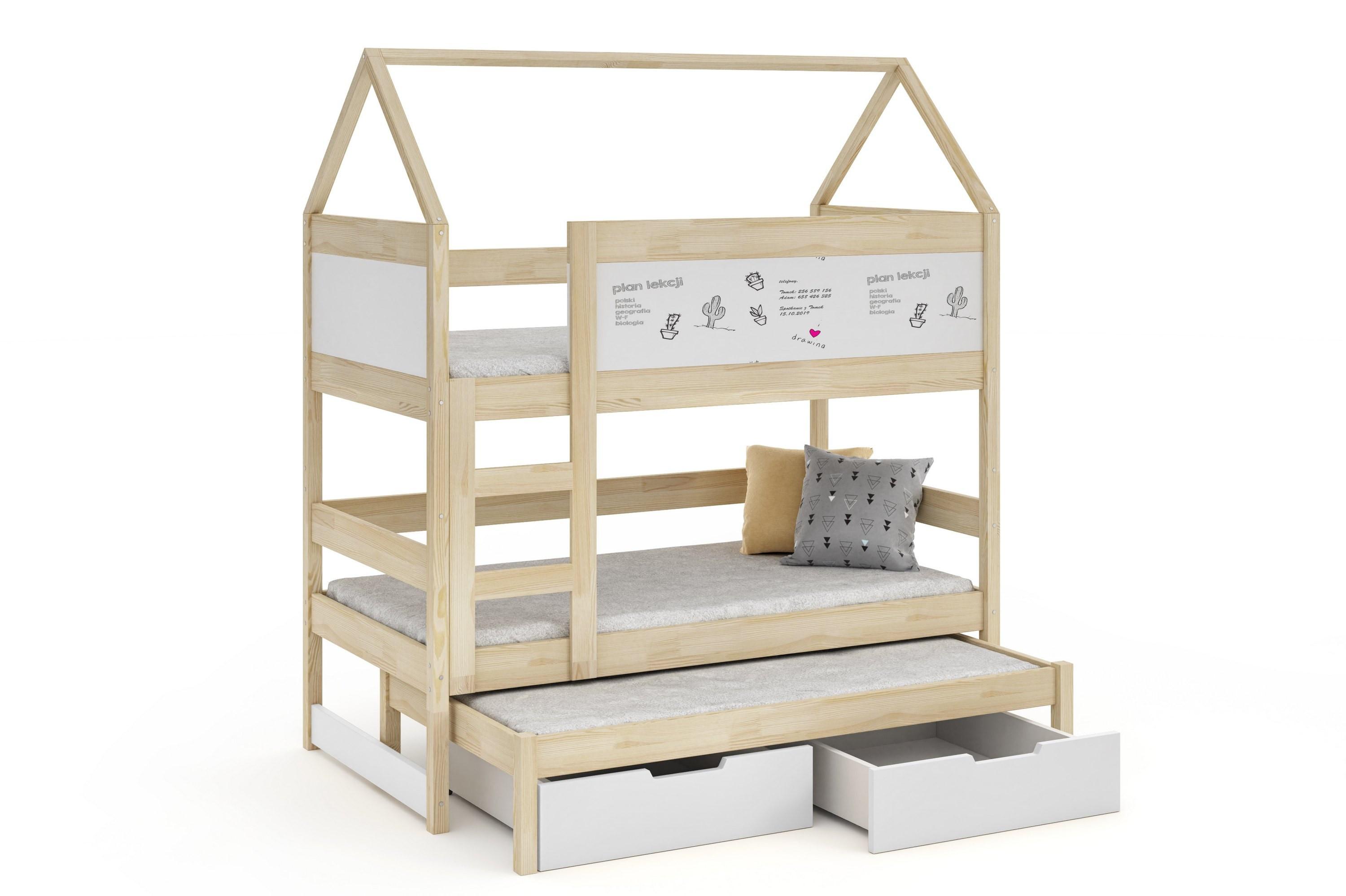 ETAGENBETT TAMI mit Bettkasten 80x160 cm Kieferfarben - Weiß/Kieferfarben, Holz (80/160cm) - MASSENO