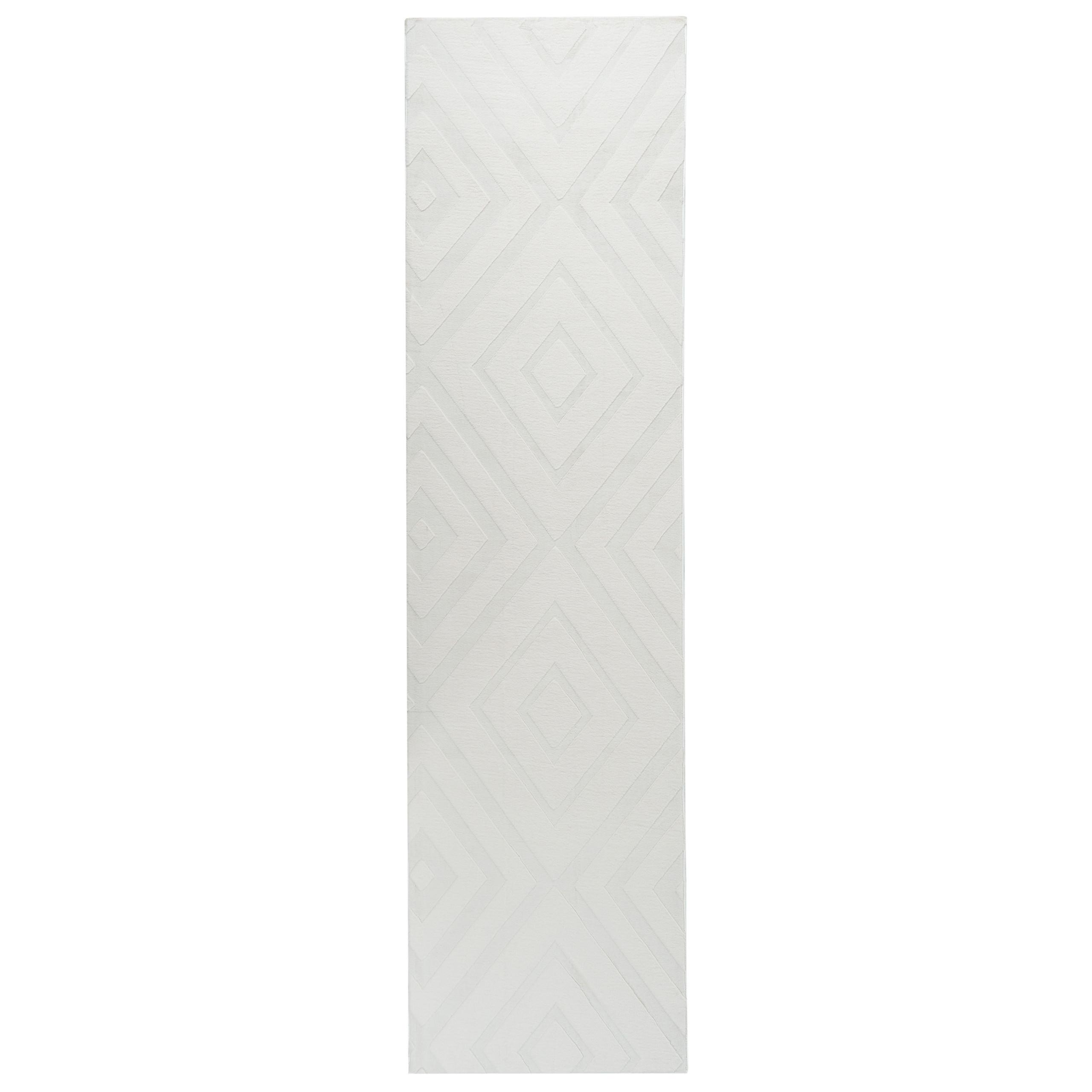 TEPPICH Cremeweiß 80/300 cm Borah - Creme/Weiß, Textil (80/300cm) - Beliani