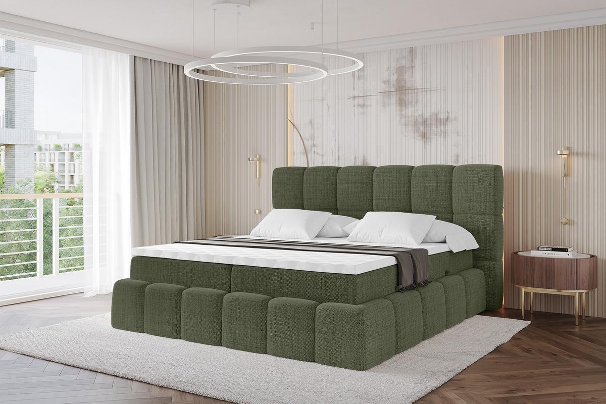 BOXBETT - AURI-H3 - 180x200 Grün Aragon - Grün, Holzwerkstoff (180/200cm) - ALTDECOR