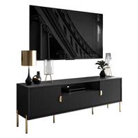 TV Rack DALIA 180 cm - Goldfarben/Schwarz, Holzwerkstoff (179/58/40cm) - Lookway