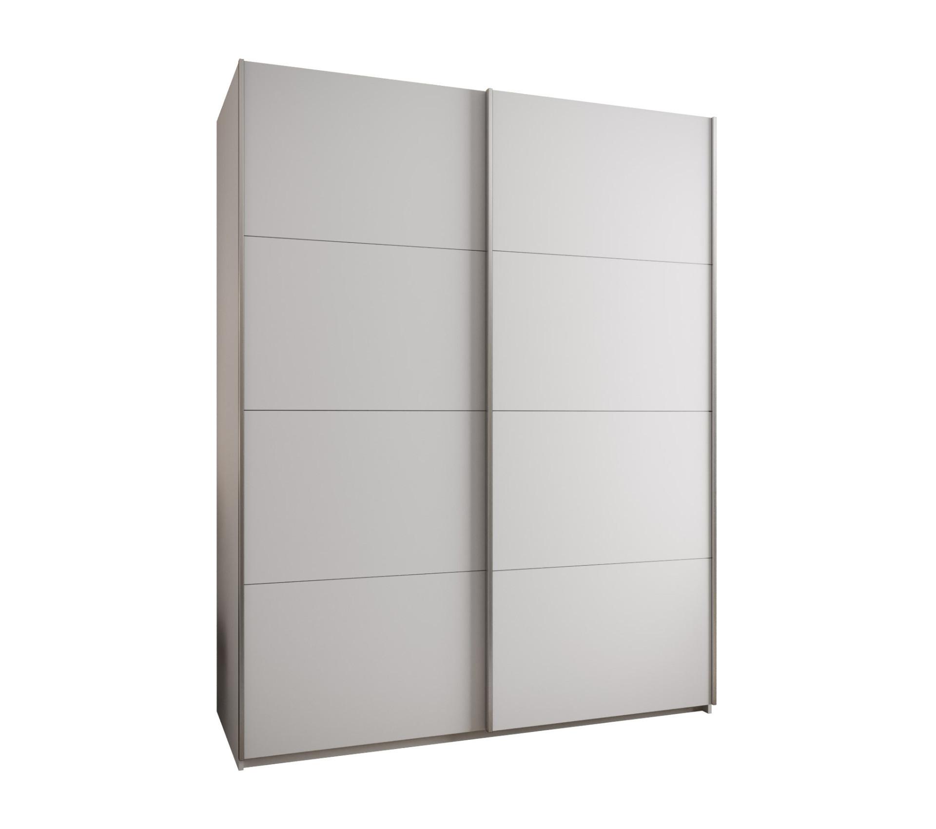 SCHWEBETÜRENSCHRANK 245,5/190/64 2-türig - Silberfarben/Weiß, Holz/Metall (190/245/64cm) - Abiks Möbel