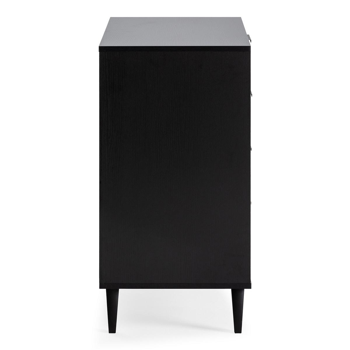 KOMMODE 80/76/40 Kalma Schwarz/Eichenfarbe - Schwarz, Holzwerkstoff (80/76/40cm)