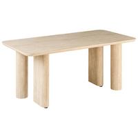 ESSTISCH Travertinoptik 180/90 cm Barroy - Beige, Holzwerkstoff (180/90/76cm) - Beliani