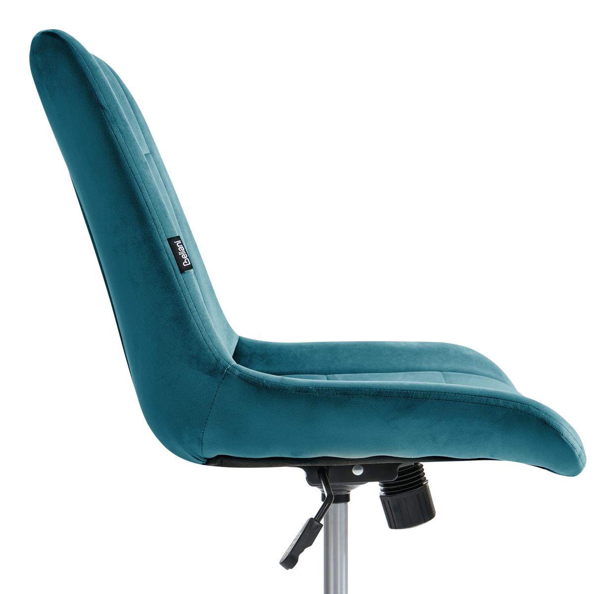 BÜROSTUHL Samtstoff Blaugrün Melrose - Jadegrün, Textil (60/82/60cm) - Beliani