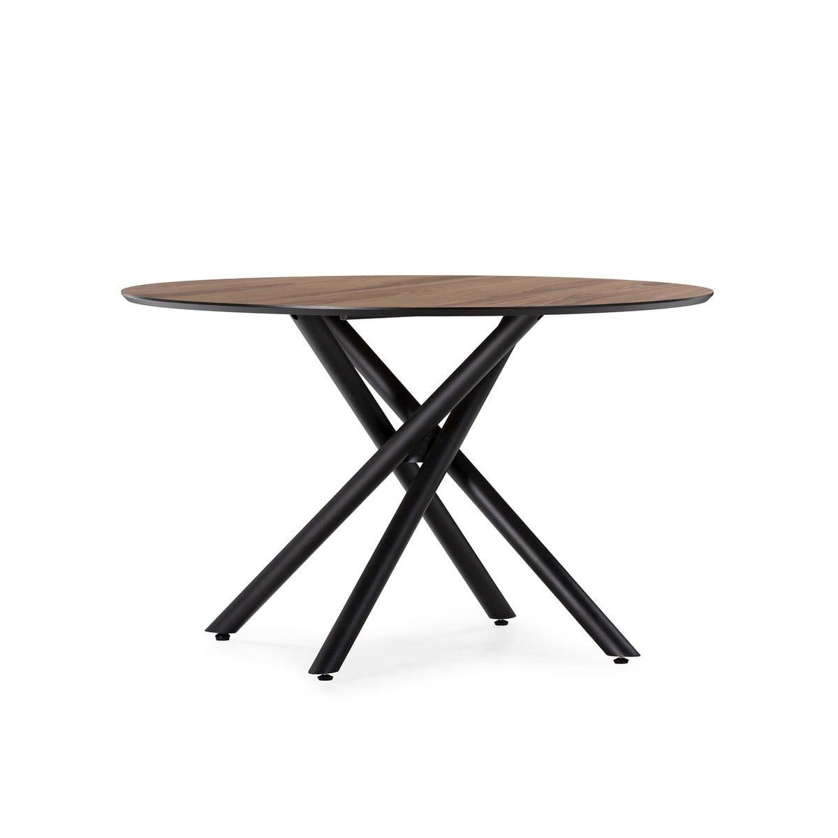 ESSTISCH mit Metallbeinen 120/76/120 cm - Nussbaumfarben, Holzwerkstoff (126/120/76cm) - Calicosy